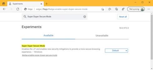 Microsoft    Edge   Edge Super Duper Secure Mode