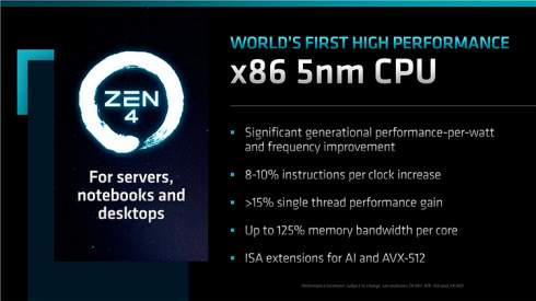 AMD     Zen 4: +8 %   IPC,    