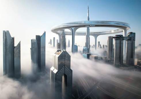 У Дубаї хочуть побудувати кільцеподібне місто Downtown Circle навколо хмарочоса Бурдж-Халіфа - на висоті 550 метрів