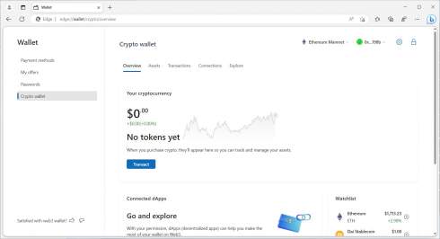 Microsoft додає криптовалютний гаманець прямо в браузер Edge