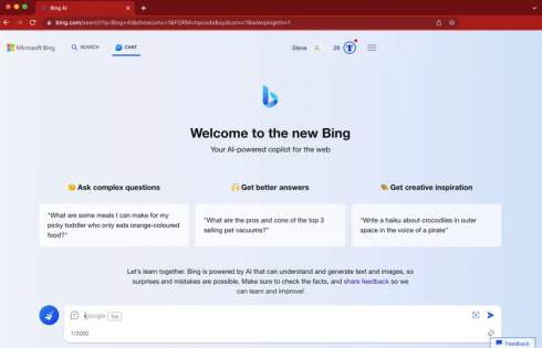 Bing Chat     Chrome  Safari
