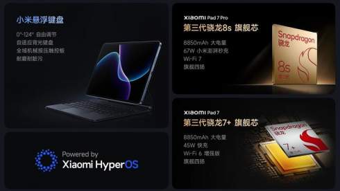  144 ,  8850     Snapdragon: Xiaomi    Pad 7  Pad 7 Pro