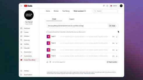 YouTube запускає інструмент, що створює безкоштовну фонову музику для відео за допомогою ШІ
