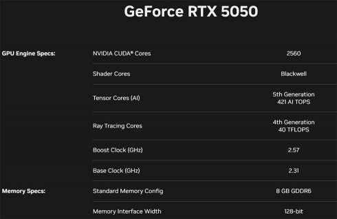  GeForce RTX 5050 -      NVIDIA