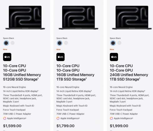 Apple  14- MacBook Pro   M5: +20% 䳿    