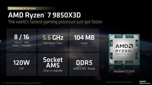 AMD ��������� ��� 27% �������� Ryzen 7 9850X3D ��� ��������� Intel